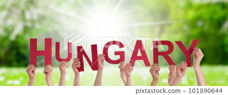 People Hands Building Word Hungary, Grass Meadow People Hands Building Word Hungary, Grass Meadow 101890644