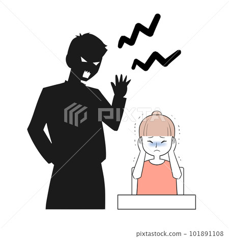 A girl child who is angry and frightened 101891108