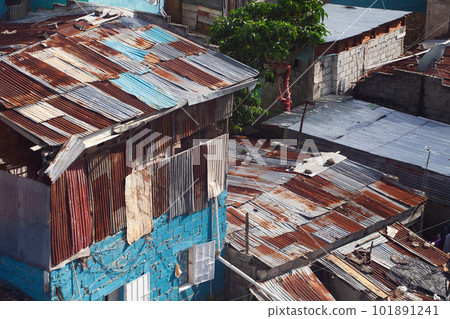 Rusty roofs at poor residential district of Santo Domingo Rusty roofs at poor residential district of Santo Domingo 101891241