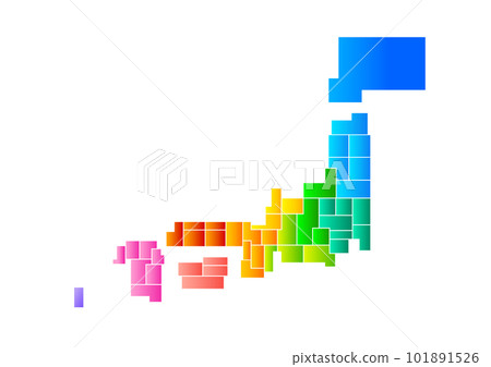 colorful and simple map of japan colorful and simple map of japan 101891526