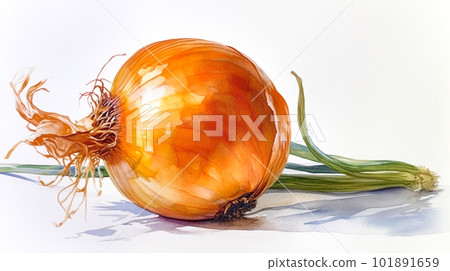 Onion watercolor illustration "AI generated image" Onion watercolor illustration "AI generated image" 101891659