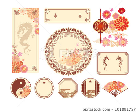 華麗的中國風背景邊框邊框背景 101891757