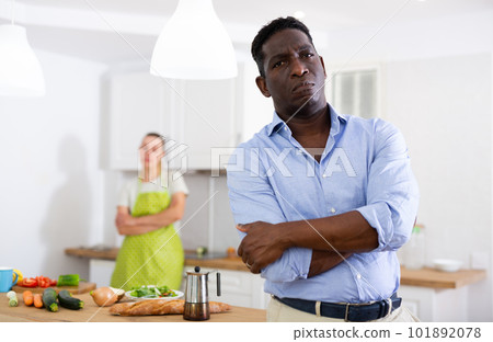 Portrait of frustrated man arguing with his wife 101892078