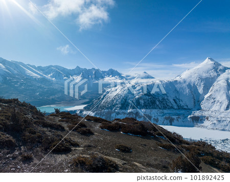 Glacier and snow mountains in Tibet,China 101892425