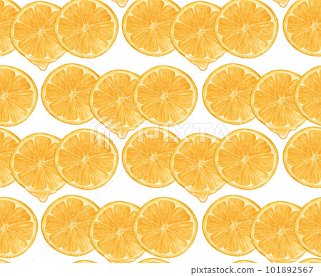 Watercolor fresh orange fruit pattern seamless background hand drawing painted illustration 101892567