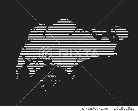 Abstract map Singapore, parallel grey lines 101892822