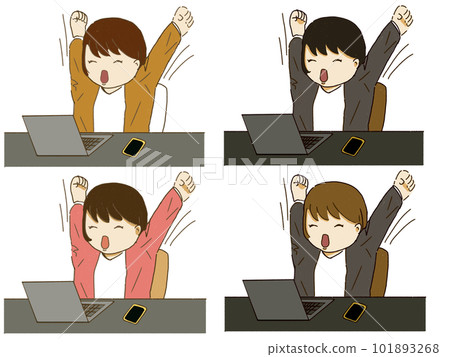 Illustration of a woman stretching Illustration of a woman stretching 101893268