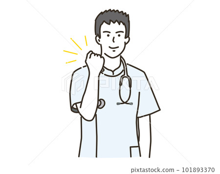 有圖表的微笑的男性護士 101893370