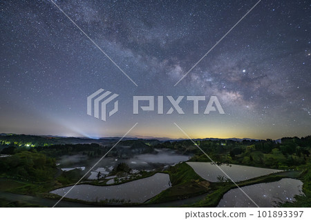 The Milky Way over the rice terraces The Milky Way over the rice terraces 101893397