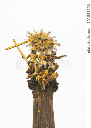 2022-04-20 Close-up of details of the Holy Trinity Column in Olomouc in the Czech Republic. 101893500