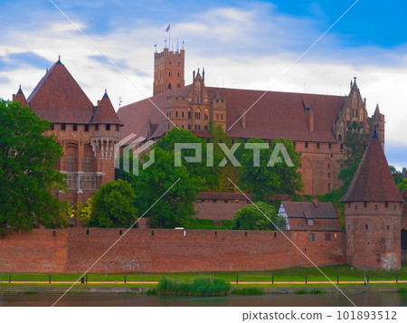 Castle of the Teutonic Knights Order in Malbork, Poland,  is the largest castle in the world. Malbork Poland. 101893512