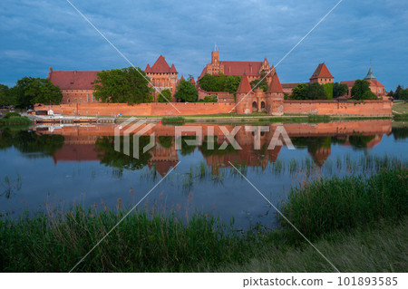 view of castle of the Teutonic Knights Order in Malbork, Poland, is the largest castle in the world. Malbork Poland 101893585