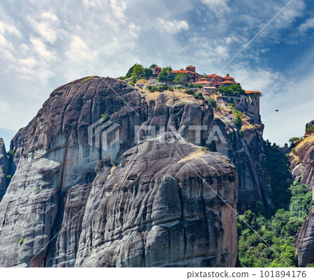 Summer rocky Meteora monasteries, Greece 101894176