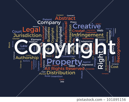Word cloud background concept for Copyright. Intellectual property, legal trademark owner of business right. vector illustration. Word cloud background concept for Copyright. Intellectual property, legal trademark owner of business right. vector illustration. 101895156