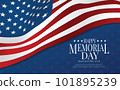 Memorial Day - Remember and honor with USA flag, Vector illustration. 101895239