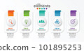 Timeline infographic design element and number options. Business concept with 5 steps. Can be used for workflow layout, diagram, Vector business template for presentation. 101895253