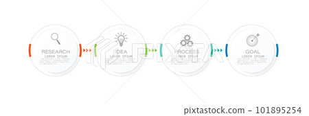 Business infographic circle shape four option, process or step for presentation. Can be used for presentations, workflow layout, banners and web design. Business concept with 4 options, steps, parts. Business infographic circle shape four option, process or step for presentation. Can be used for presentations, workflow layout, banners and web design. Business concept with 4 options, steps, parts. 101895254