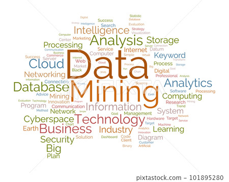 Word cloud background concept for Data mining. Internet technology database mining for web software management. vector illustration. 101895280