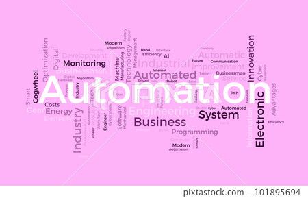 Word cloud background concept for automation. Electronic software industry, engineering production system of cloud control innovation. vector illustration. 101895694