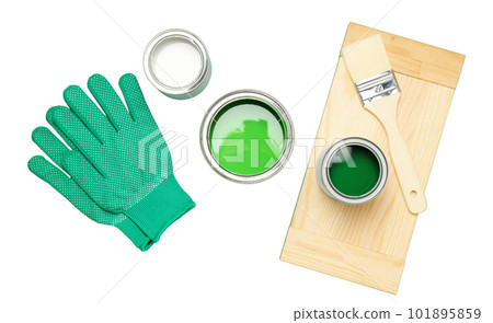 Painting supplies isolated on white background, PNG 101895859