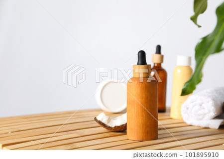 Concept of body and skin care accessories - coconut cosmetic 101895910