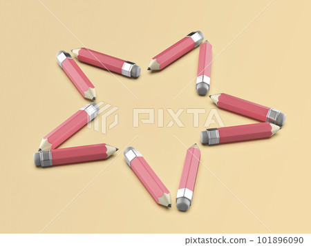 Pencils arranged in a shape of star Pencils arranged in a shape of star 101896090