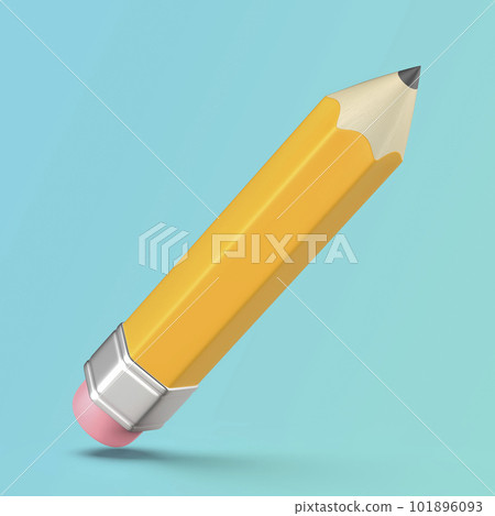 Yellow pencil with eraser 101896093