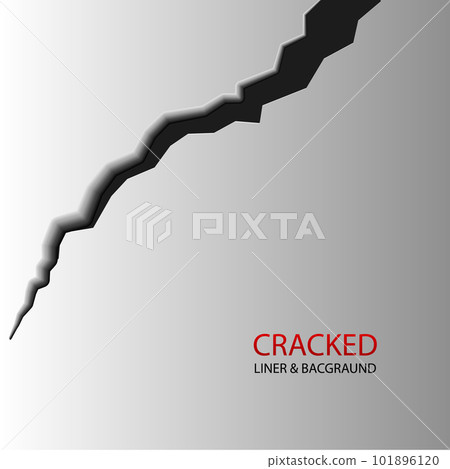 Split terrain vector after earthquake. Surface cracked ground. Sketch crack texture. Vector 101896120