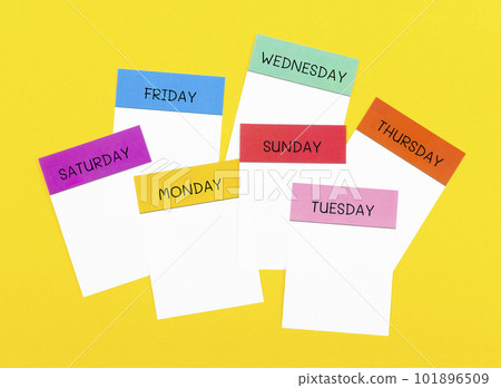 The Empty daily paper note for your text or message on yellow background. 101896509