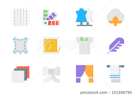 Fabric 3d icons set. Pack flat pictograms of fiber, color palettes, mannequin, cotton, thread, spool, clothes, feather, bow, curtains, towel and other. Vector elements for mobile app and web design Fabric 3d icons set. Pack flat pictograms of fiber, color palettes, mannequin, cotton, thread, spool, clothes, feather, bow, curtains, towel and other. Vector elements for mobile app and web design 101896790