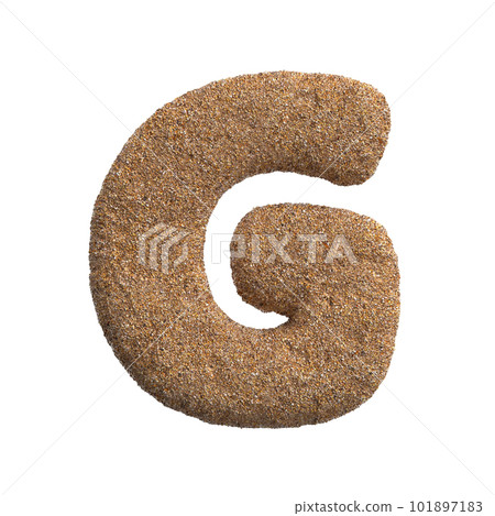 Sand letter G - Capital 3d beach font - Holidays, travel or ocean concepts 101897183