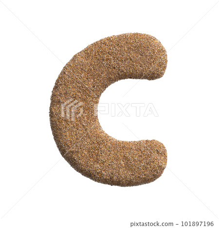 Sand letter C - Capital 3d beach font - Holidays, travel or ocean concepts Sand letter C - Capital 3d beach font - Holidays, travel or ocean concepts 101897196