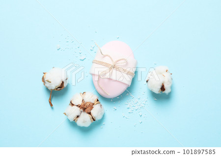 Concept of bath and skin care accessories - soap 101897585