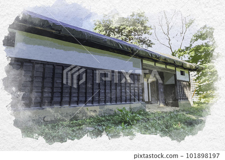 Watercolor-style Yonago Castle Ruins Ohara Family Nagayamon Yonago City, Tottori Prefecture Watercolor-style Yonago Castle Ruins Ohara Family Nagayamon Yonago City, Tottori Prefecture 101898197