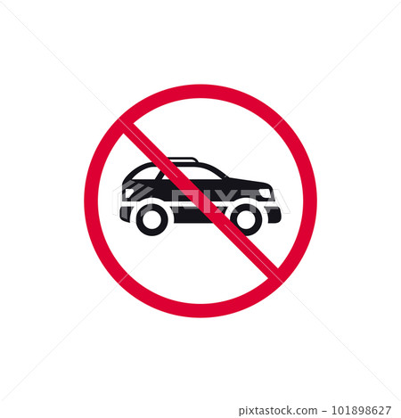 No car prohibited sign, no parking forbidden modern round sticker, vector illustration No car prohibited sign, no parking forbidden modern round sticker, vector illustration 101898627