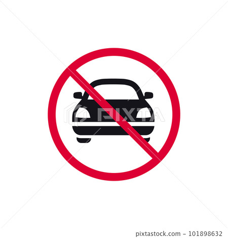 No car prohibited sign, no parking forbidden modern round sticker, vector illustration 101898632