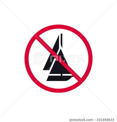 Prohibited sign, forbidden modern round sticker, vector illustration. 101898633