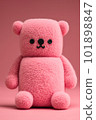 3d teddy bear toy on pink background, close up Ai generated 101898847