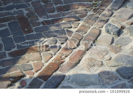 Stone road, pavement. Boulder Pavement 101899926