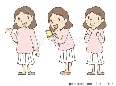 Alafor woman hand drawn illustration 02 101900187