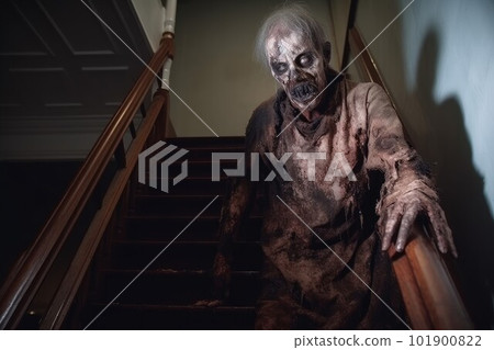 Horror zombie house. Man infection. Generate Ai Horror zombie house. Man infection. Generate Ai 101900822