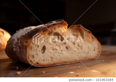 Fresh hot bread. Bake food. Generate Ai 101901084