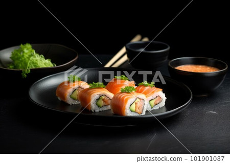 Rice rushi rolls. Rice dish. Generate Ai Rice rushi rolls. Rice dish. Generate Ai 101901087