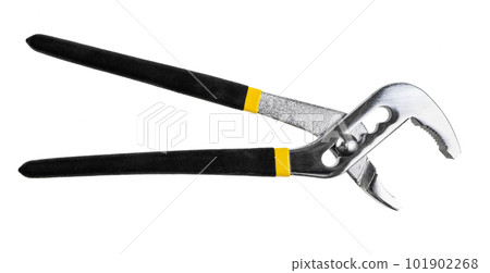 open adjustable pipe wrench isolated on white open adjustable pipe wrench isolated on white 101902268