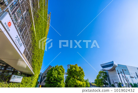 Tokyo cityscape in Japan Summer day. View of Tokyu Ookayama Station, which is attached to Tokyu Hospital, and Tokyo Institute of Technology Ookayama Campus 101902432