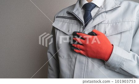 Men in work clothes and ties 101903753