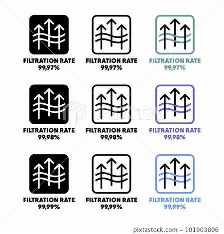 Filtration rate 99,8 vector information sign 101903806