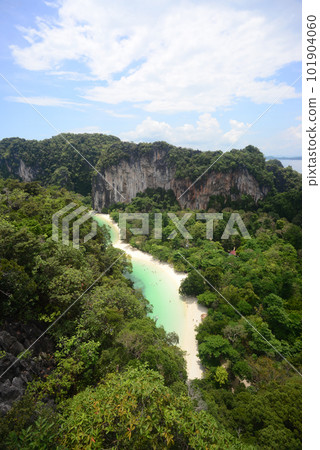 Aerial view of beautiful natural scenery landscape at tropical island, Hong island Aerial view of beautiful natural scenery landscape at tropical island, Hong island 101904060