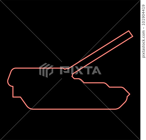 Neon self-propelled howitzer artillery system red color vector illustration image flat style Neon self-propelled howitzer artillery system red color vector illustration image flat style 101904419