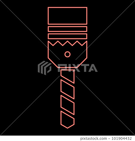 Neon drill with cartridge bit stationary use red color vector illustration image flat style 101904432